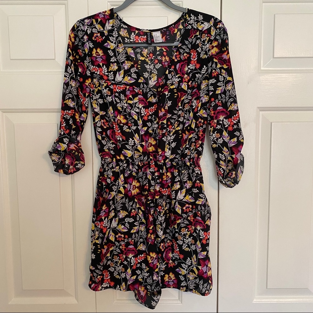 Long sleeve floral romper